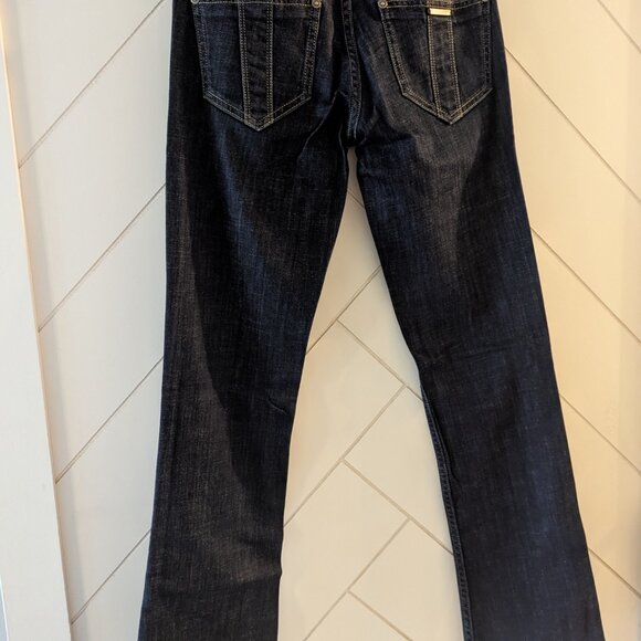 VTG Women Sz 26 Burberry Brit Islington Low Rise Dark Wash Boot Cut Jean Y2K 90s - Picture 4 of 6